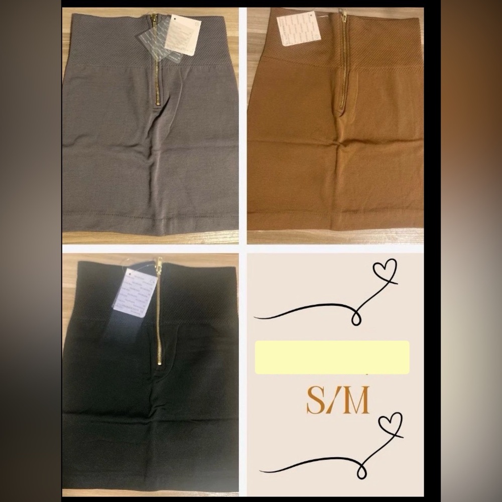 Lot 3 Spandex mini skirt S M Connection 18 Fits Size 2-8 Shapewear Zipper